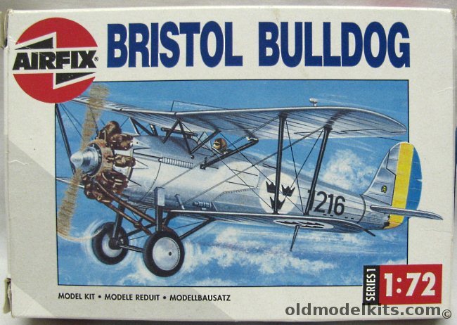 Airfix 1/72 Bristol Bulldog - RAF No. 56 (F) Squadron or Swedish Air Force, 01083 plastic model kit